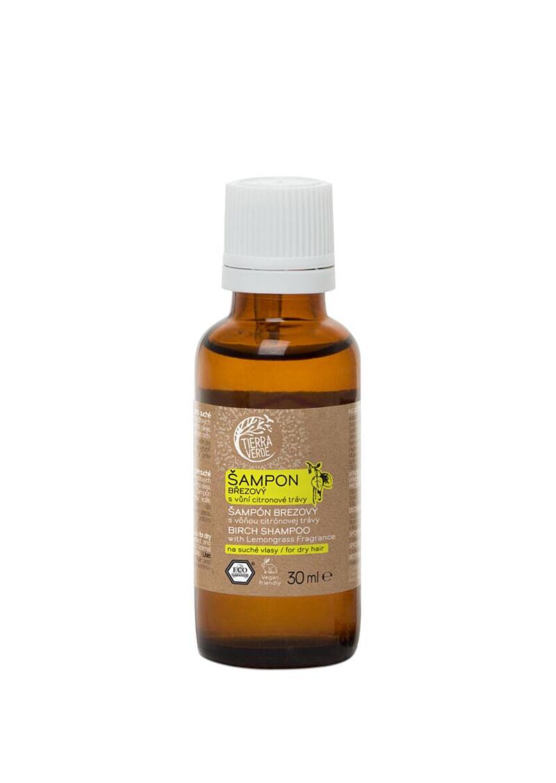  Šampón brezový s vôňou citrónovej trávy (vzorka fľaštička 30 ml)
