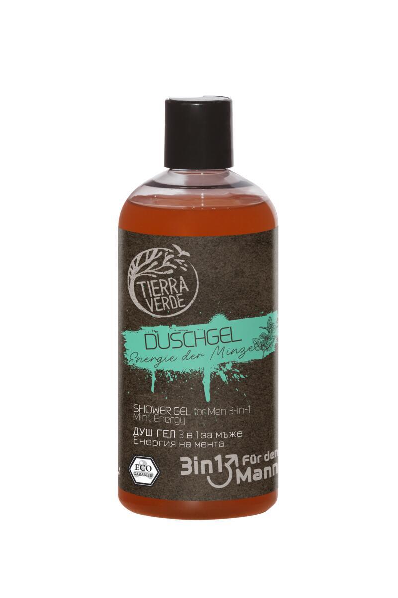  Sprchový gel pro muže Energie máty (lahev 500 ml) DE+EN+BG